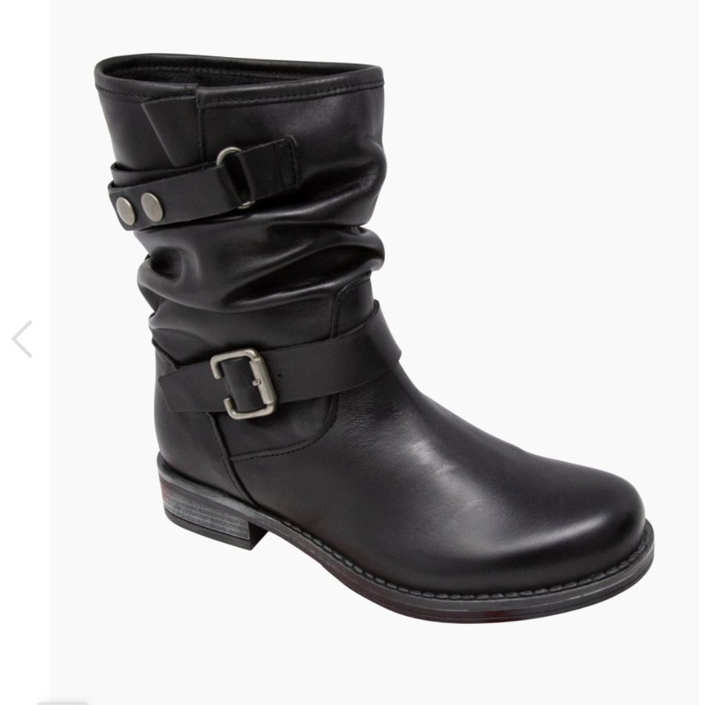 Black Leather Biker Boots Laguna Style